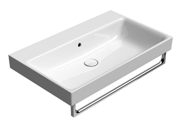 NUBES 80X50 - Rectangular ceramic washbasin with towel rail by GSI ceramica - view 2